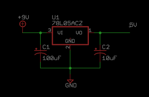 LM78L05-voltage-regulator-capacitor-filter-power-supply