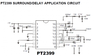 PT2399 Surround Delay Application Circuit